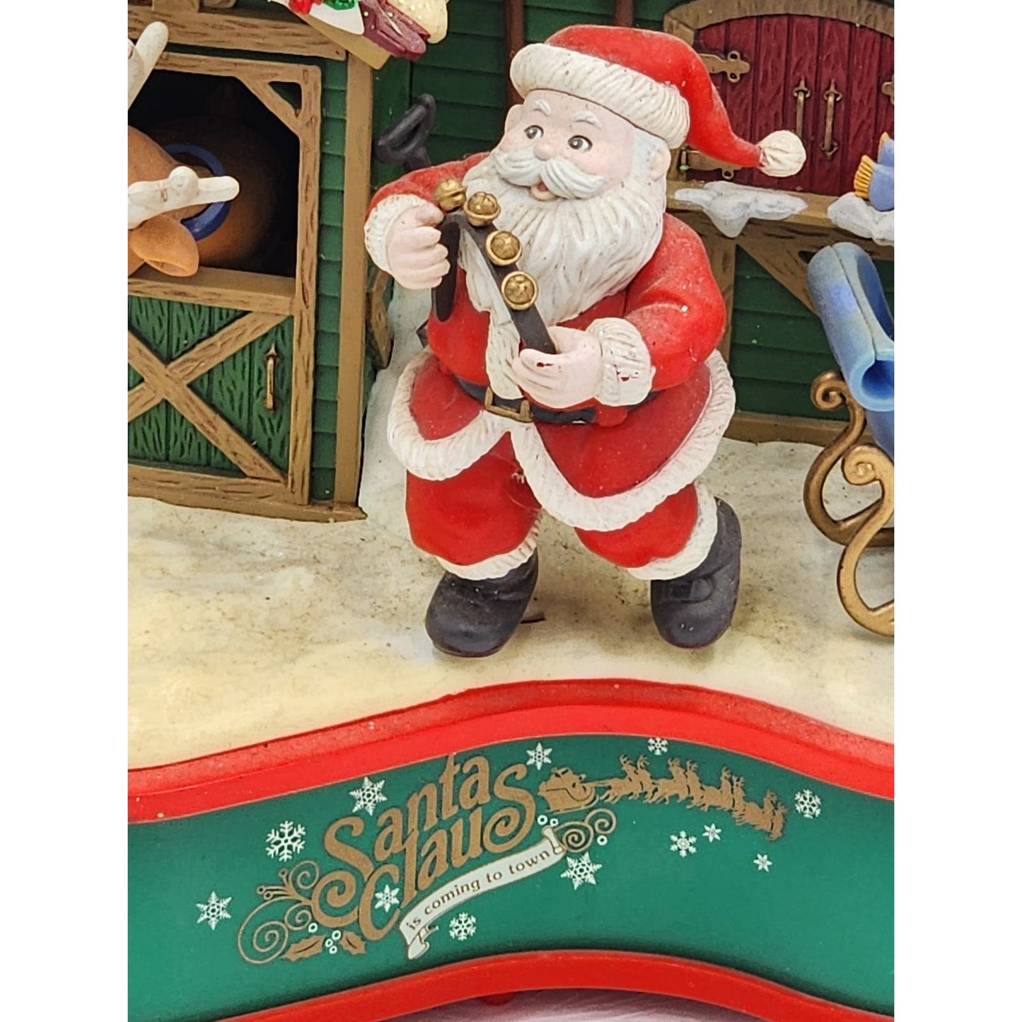 Lustre Fame Santa Claus Coming To Town Animated Music Box Holiday Vintage 1995