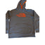 North Face Hoodie Mens Medium Gray Orange Pullover Kangaroo Pocket Drawstring