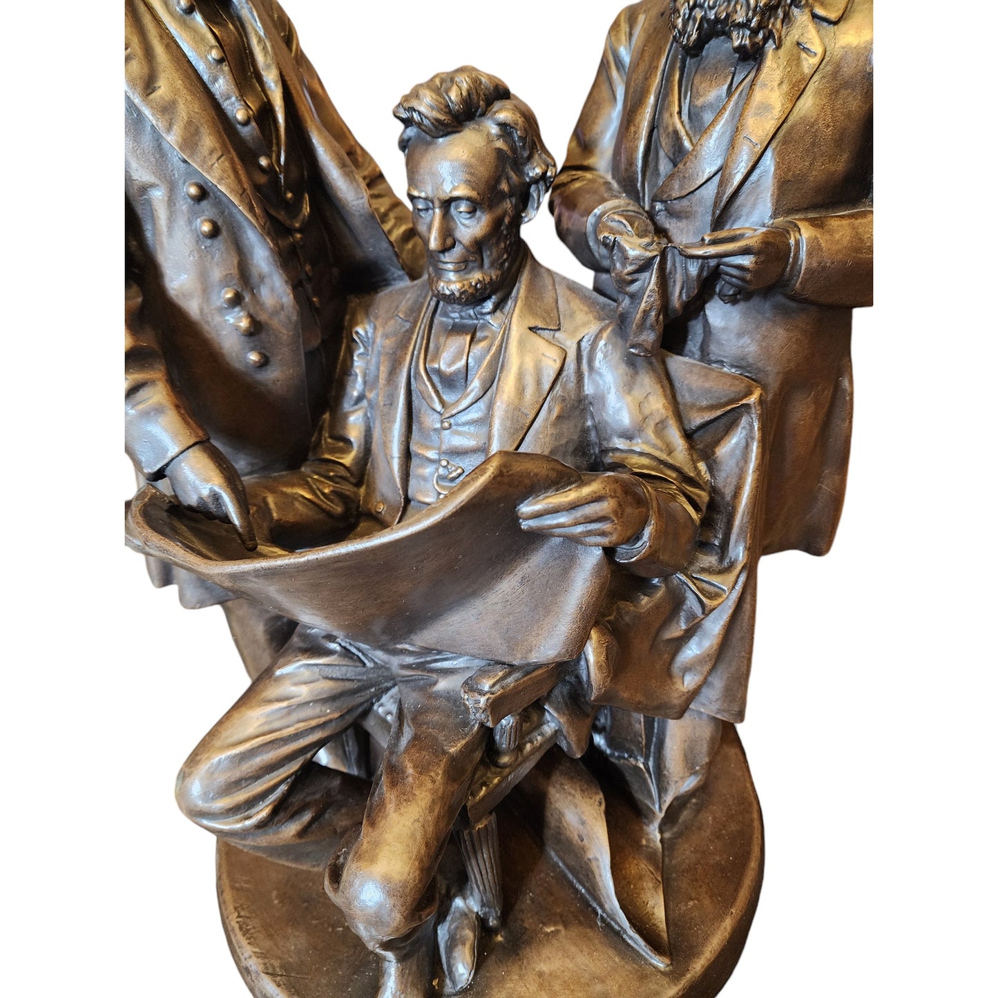 Large John Rogers Council of War Bronze Sculpture Civil War Lincoln 129lbs 24"