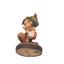 Vintage ANRI Disney Pinocchio 695 Figurine Carved Italy Wood School Apple 4"