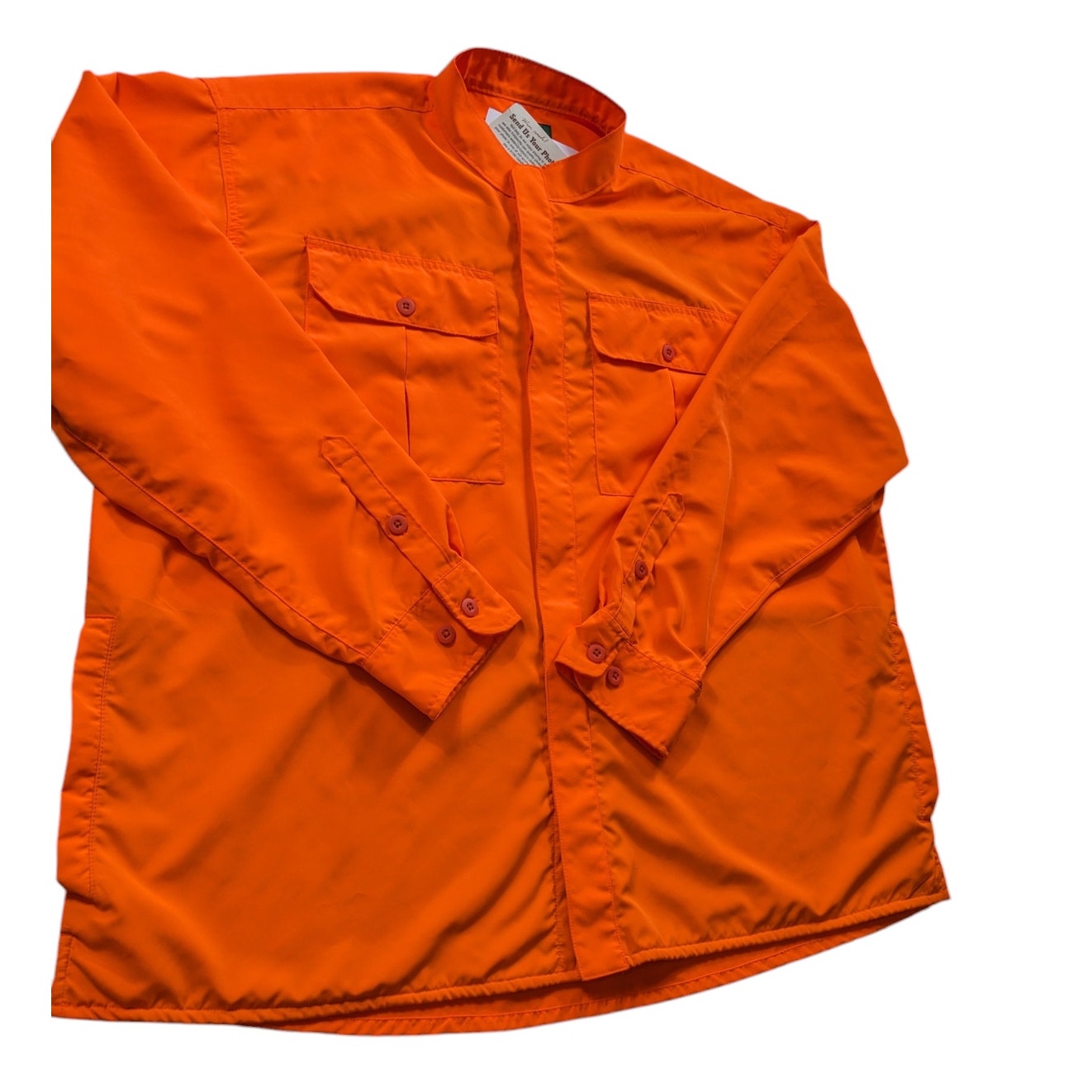 Cabelas Blaze Orange Hunting Shirt Mens 2XL Button Up Mesh Lined Outdoor Hiking