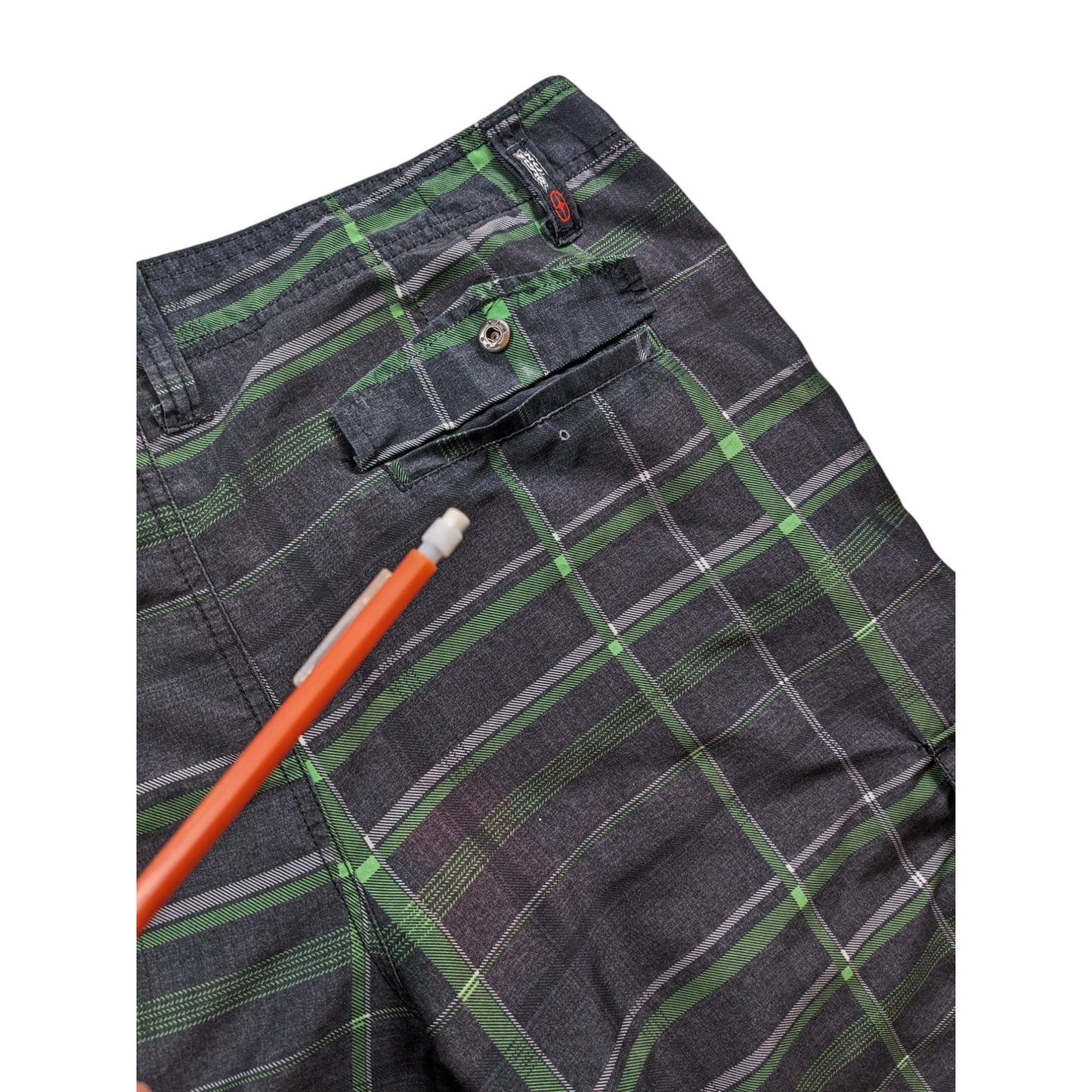 No Fear Cargo Board Shorts Mens 38 Plaid Pockets Skateboarding Skater Streetwear