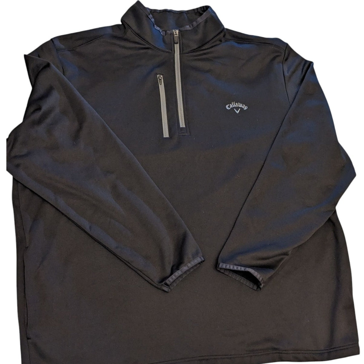 Callaway Mens XXL Black Quarter Zip Golf Pullover Jacket w/ Side & Chest Pockets