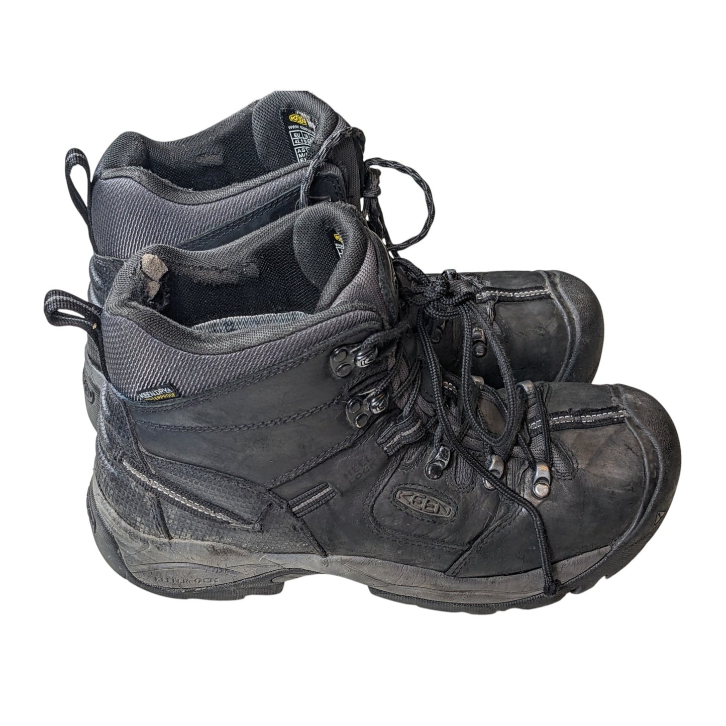 KEEN Boots Utility Mens 9.5 EE Black Steel Toe Workwear Slip Resistant F2413-18