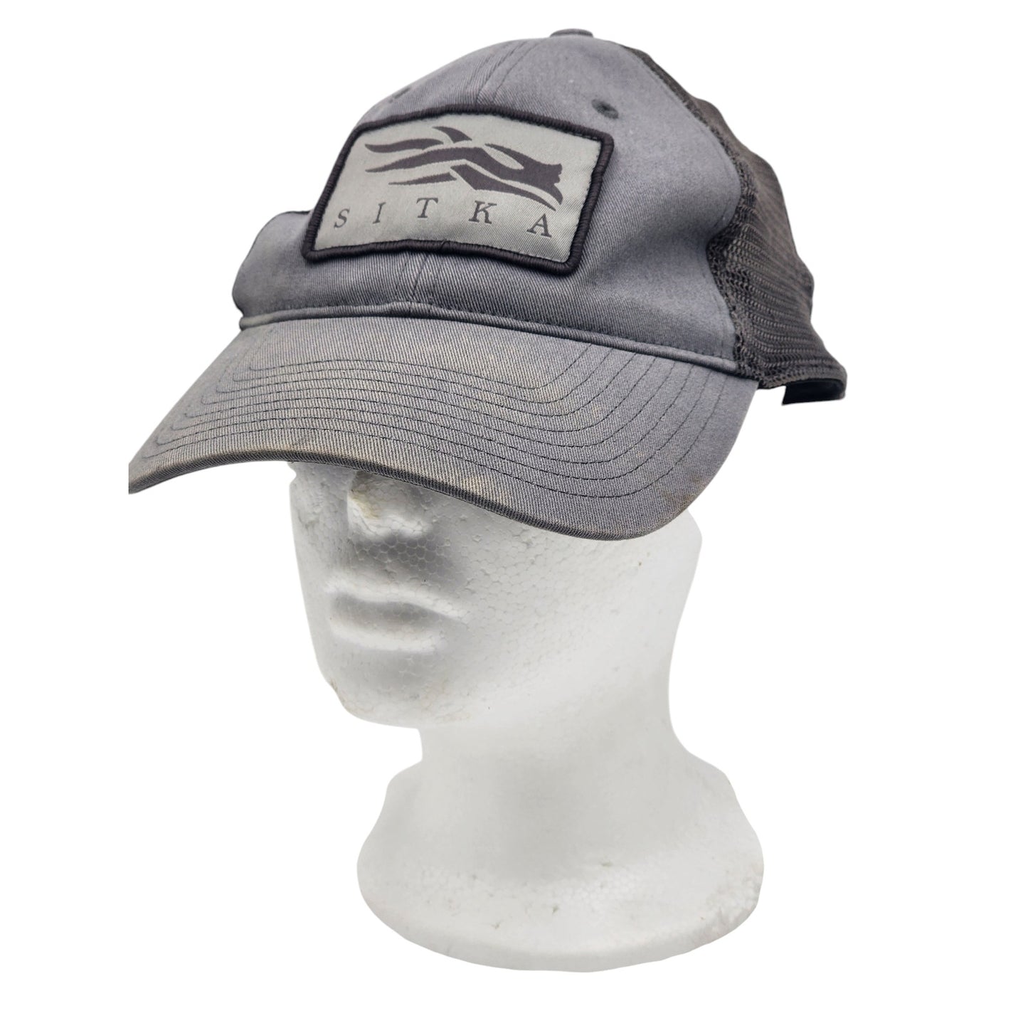 Sitka Gear Trucker Hat Mesh Back Adjustable Cap Gray Hunting Camo Patch Logo