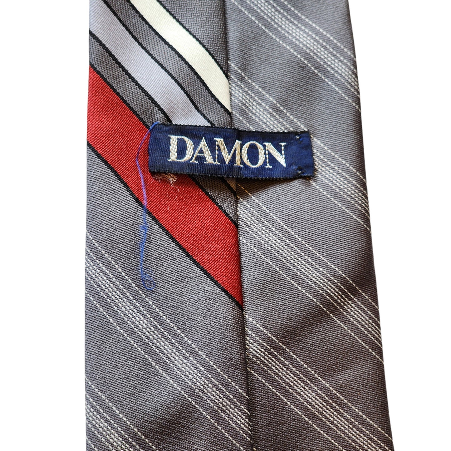 Damon Striped Men Tie Gray Red Blue Business Formal Necktie Elegant Professional