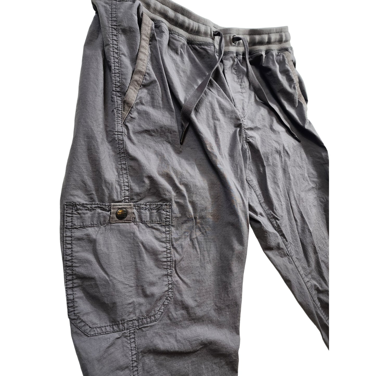 LL Bean Cargo Pants Mens Medium Gray Drawstring Outdoor Hiking Utility Adventure