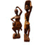 Vintage African Carved Wood Tribal Figurine Couple Dance Musicians Signed 19"