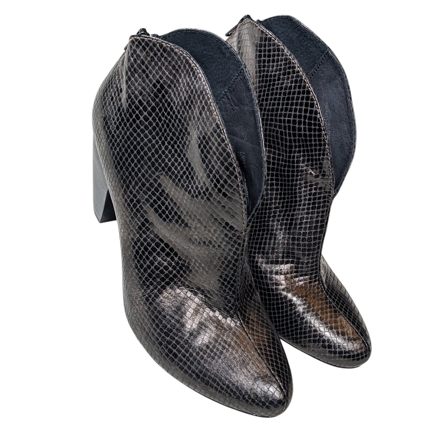 Born Boots Womens 7.5 Pewter Ankle Woodlyn Heeled Booties Western Style w02513