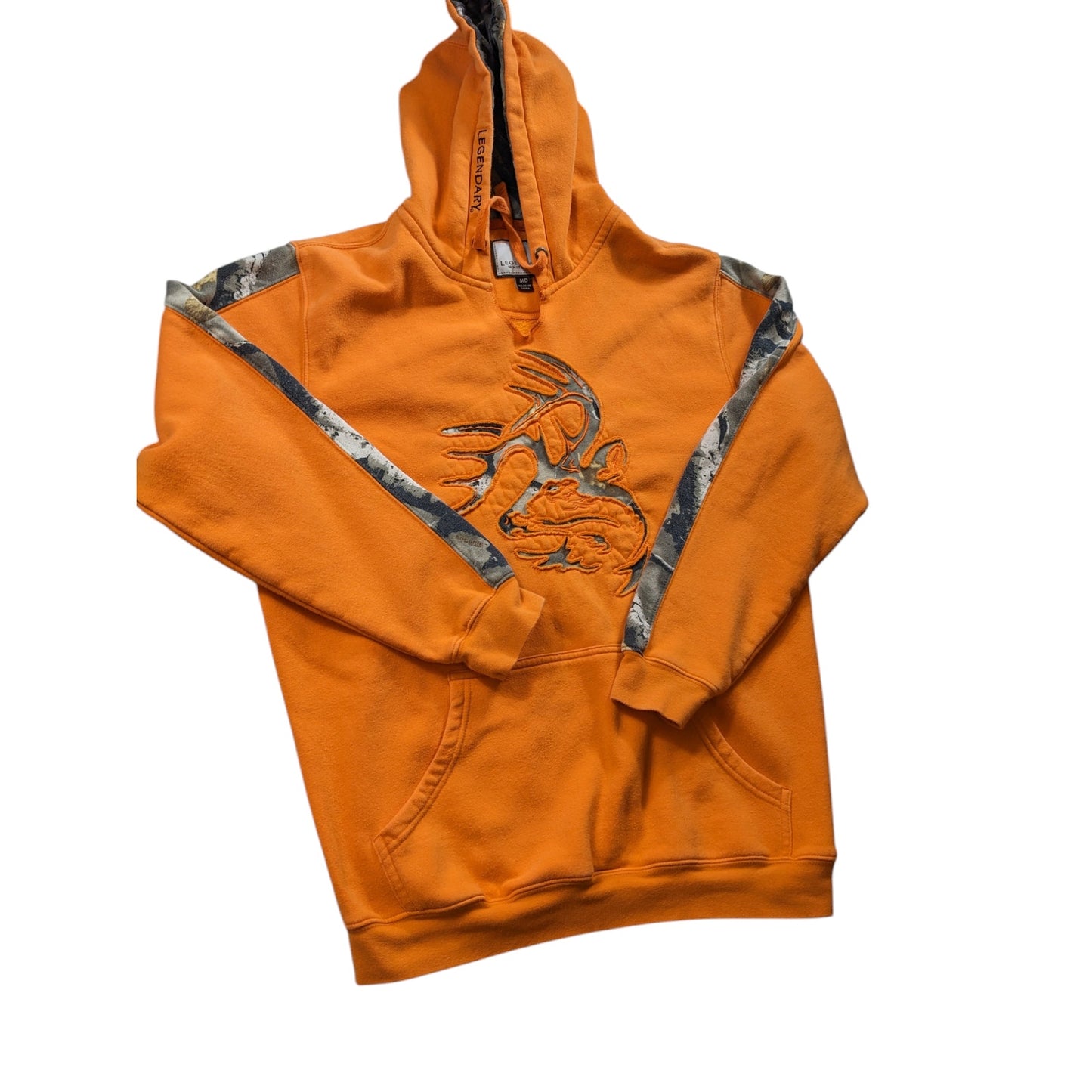 Legendary Whitetails Hoodie Outfitter Mens Medium Orange Camo Antler Sweatshirt