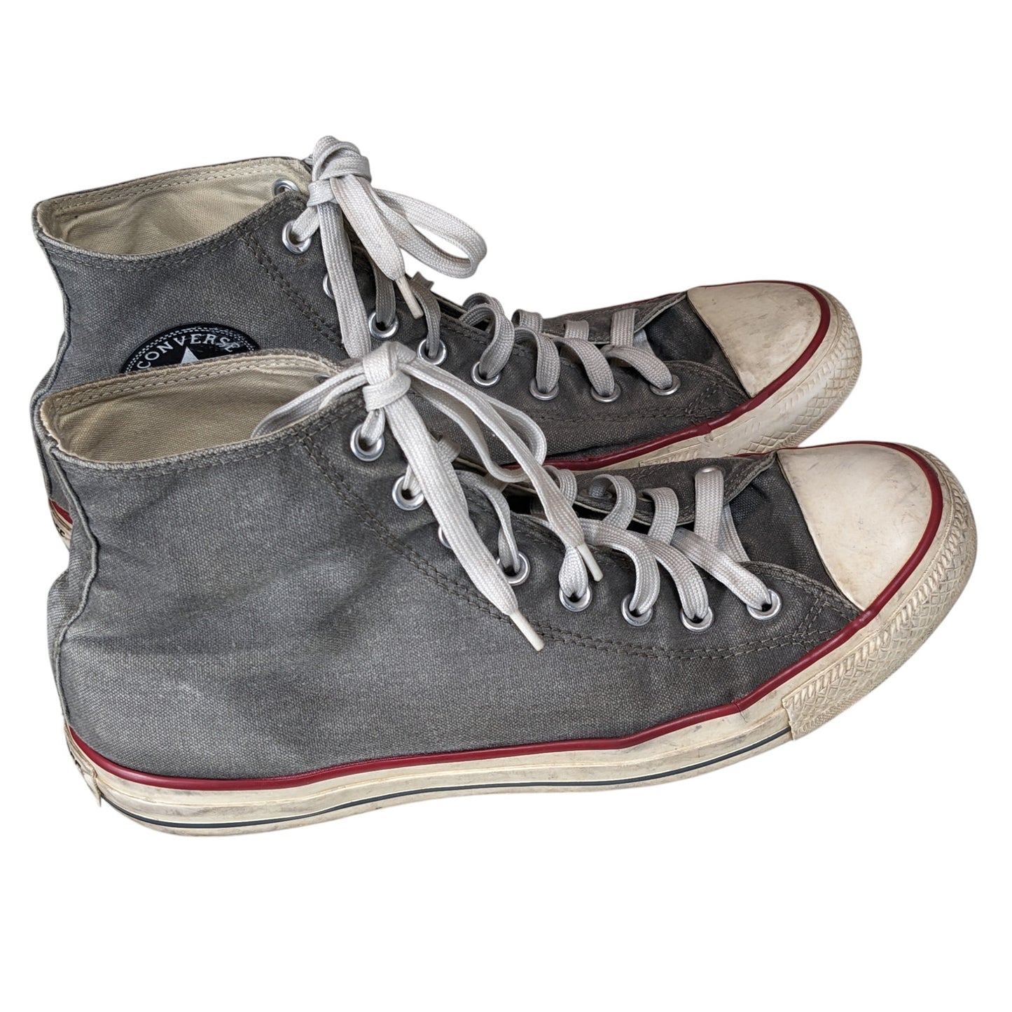 Converse Chuck Taylor High Tops Mens 11 Womens 13 Gray Canvas Skate Sneakers