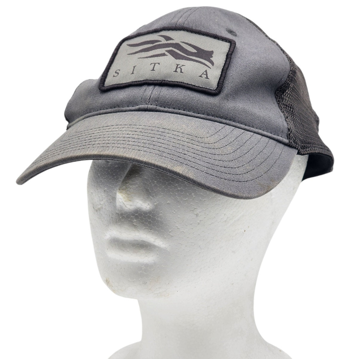 Sitka Gear Trucker Hat Mesh Back Adjustable Cap Gray Hunting Camo Patch Logo