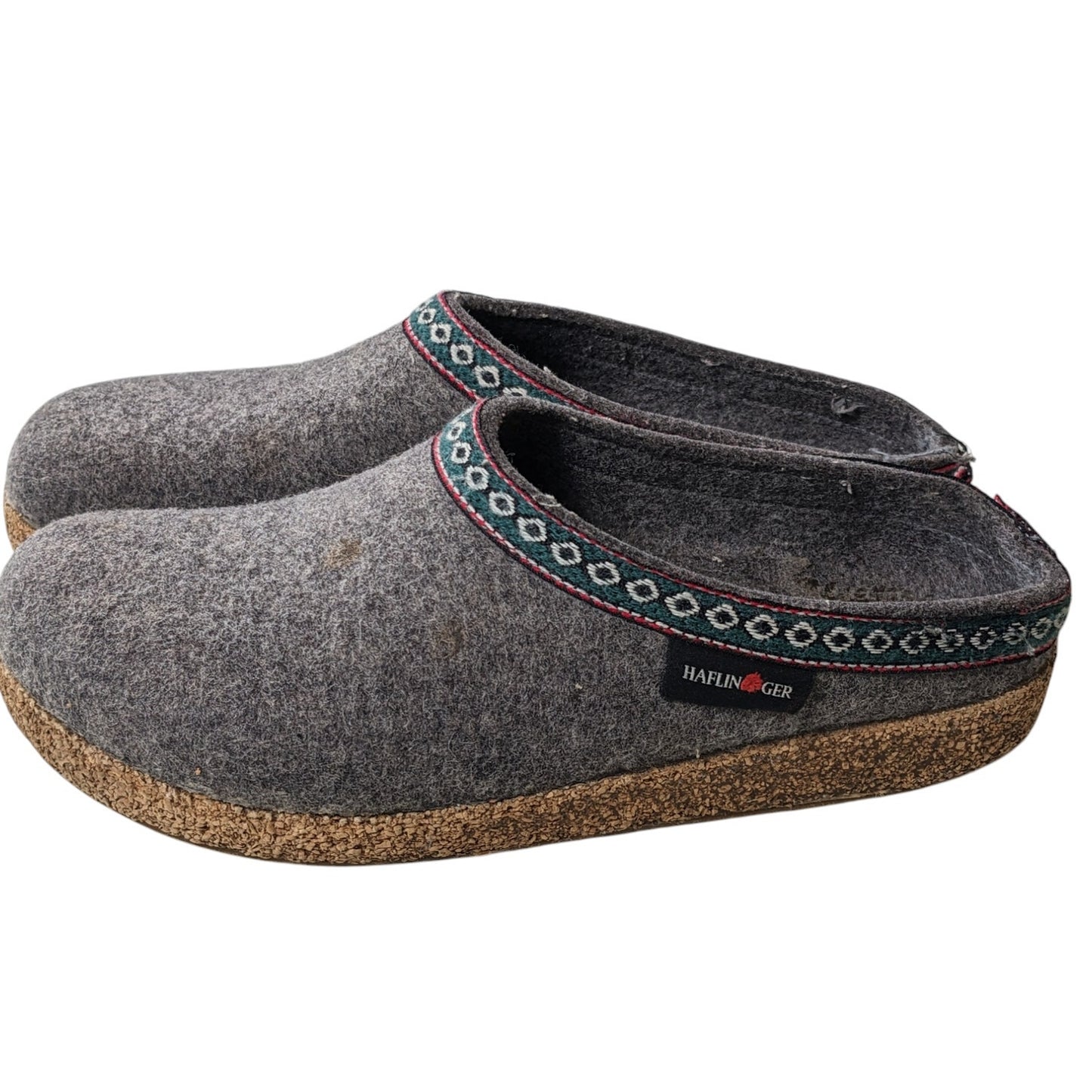 Haflinger Clogs Slipper Womens 8 US EU 39 Gray Wool Felt Cork Sole Cozy Boho