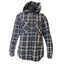 Boston Traders Flannel Jacket Shirt Women Large Sherpa Line Hooded Plaid Shacket