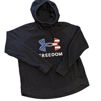 Under Armour Freedom Rival Hoodie Womens Large American Flag Patriotic USA