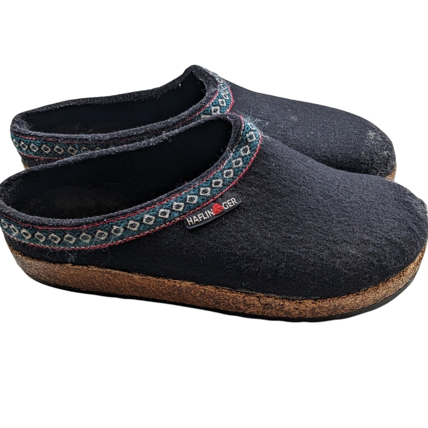 Haflinger Shoes Grizzly Wool Slippers Clogs Womens 37 US 6 Slip On Embroidered