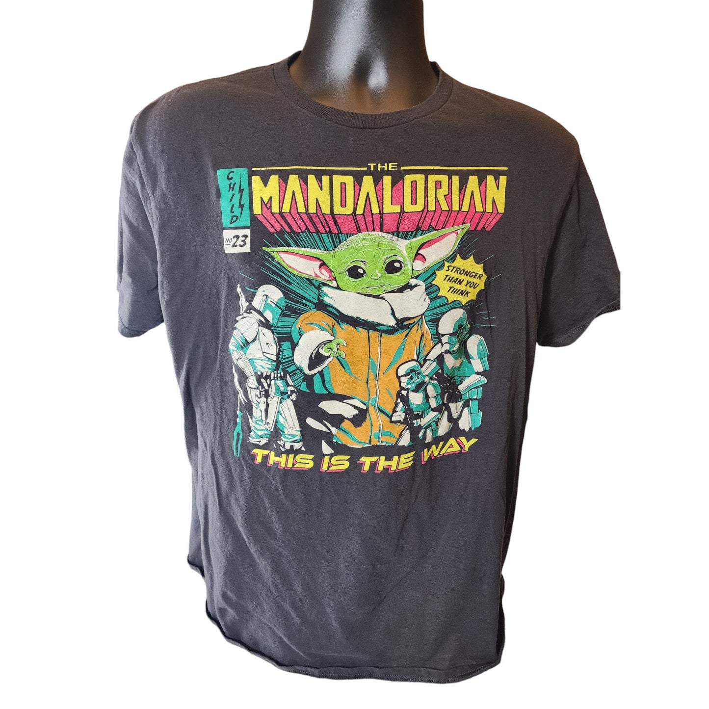 Mad Engine Star Wars T Shirt Mens Large Mandalorian Baby Yoda Graphic Tee Shirt