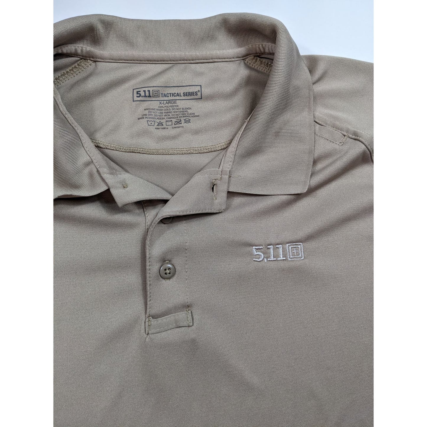 511 Tactical Series Polo Shirt Mens Size XL Short Sleeve Sporty Collared Brown