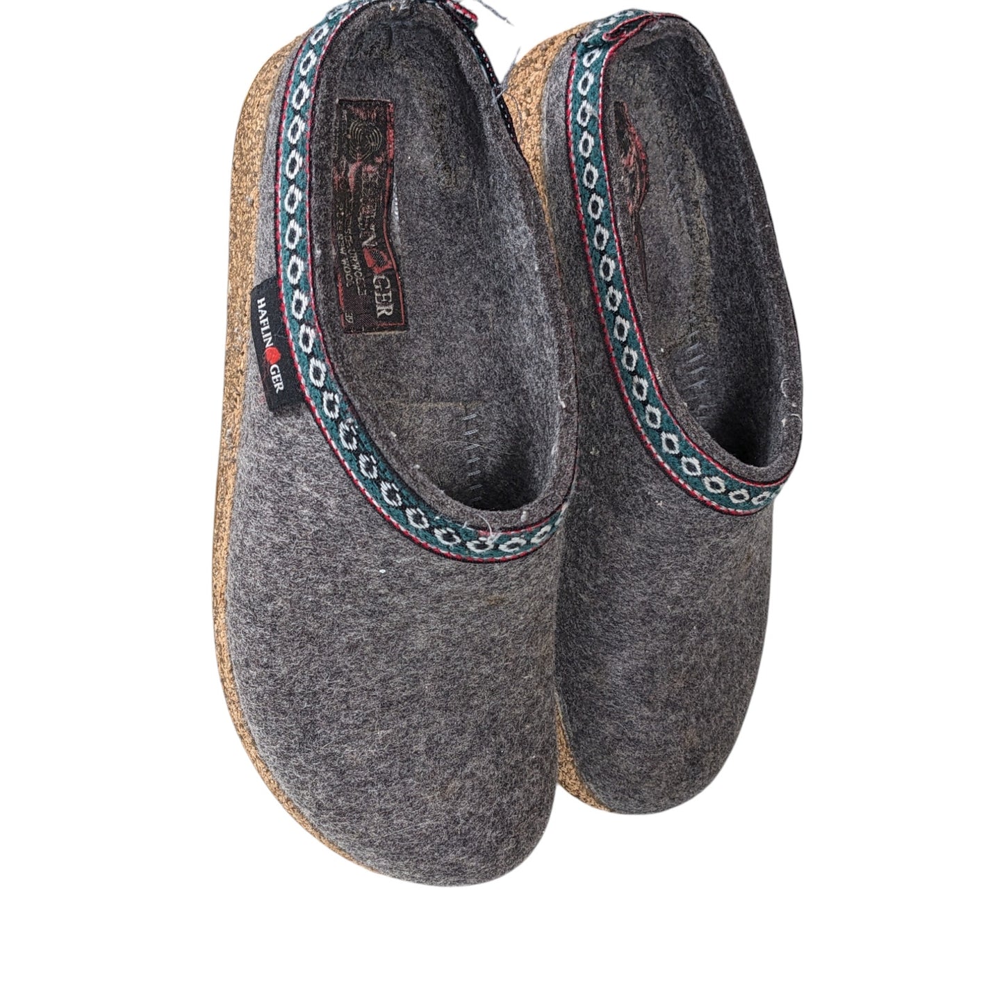 Haflinger Clogs Slipper Womens 8 US EU 39 Gray Wool Felt Cork Sole Cozy Boho