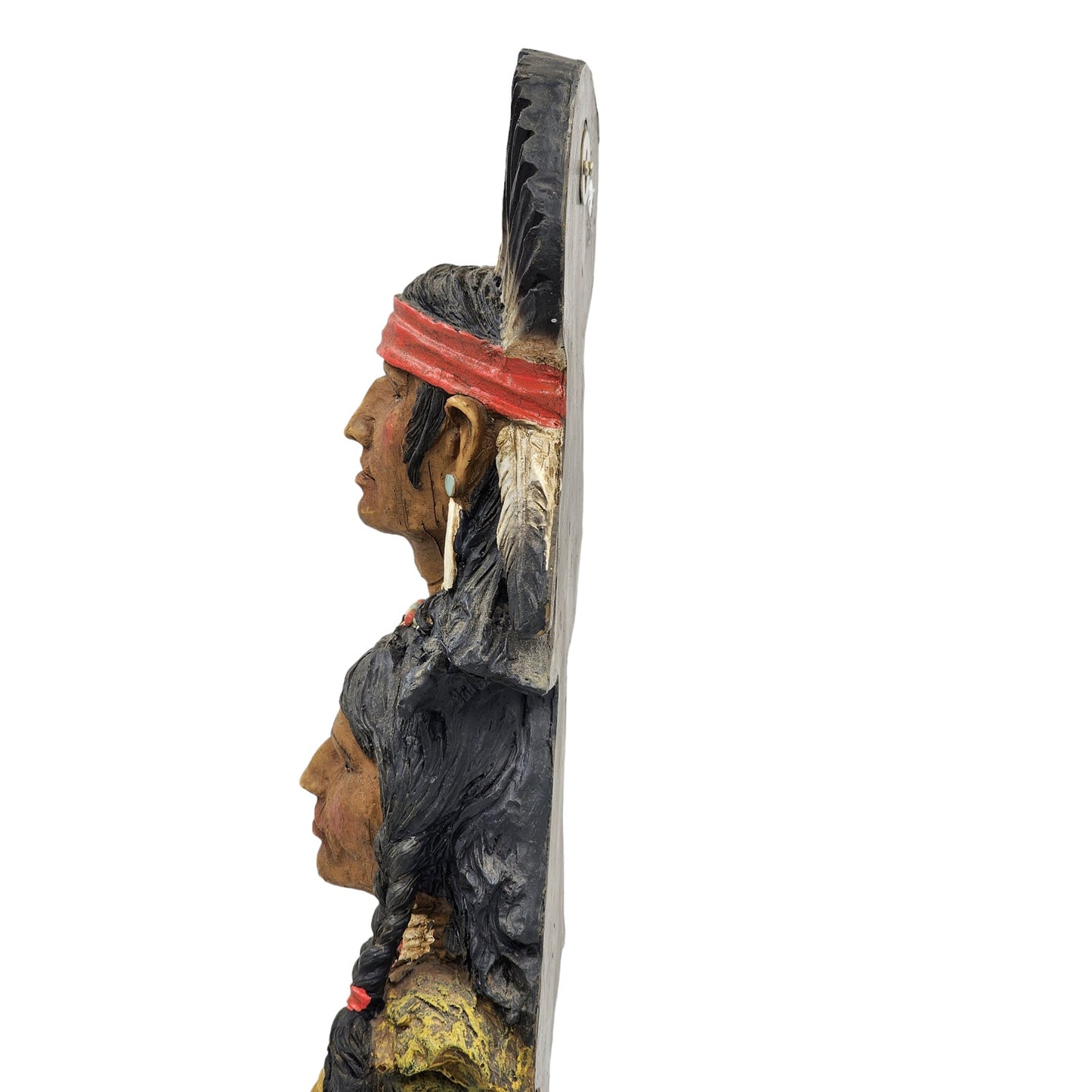 Large Indian Figurine Totem Pole Statue Southwestern Style Vintage Wall Hang 24"