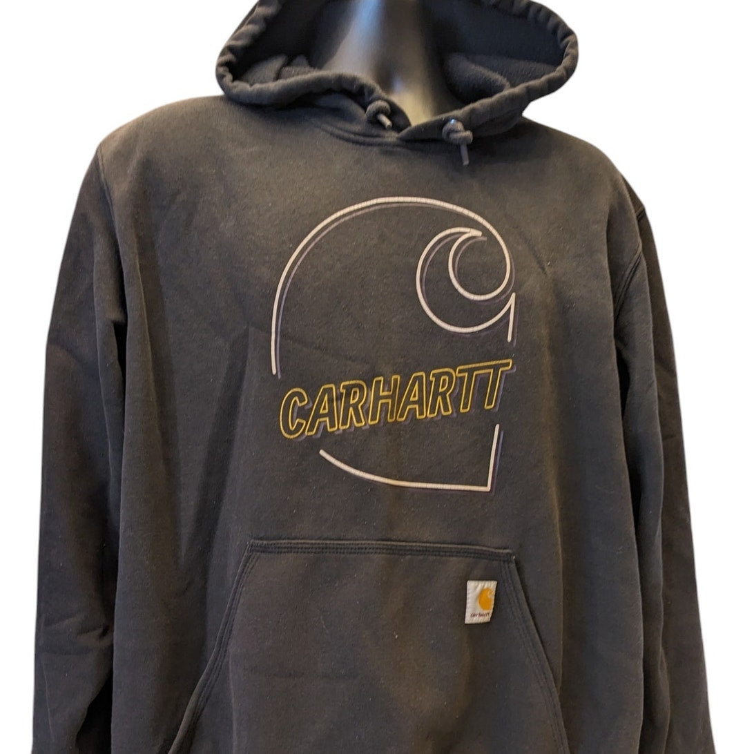 Carhartt Hoodie Mens Large Loose Fit Graphic Pullover Sweatshirt Kangaroo 105192