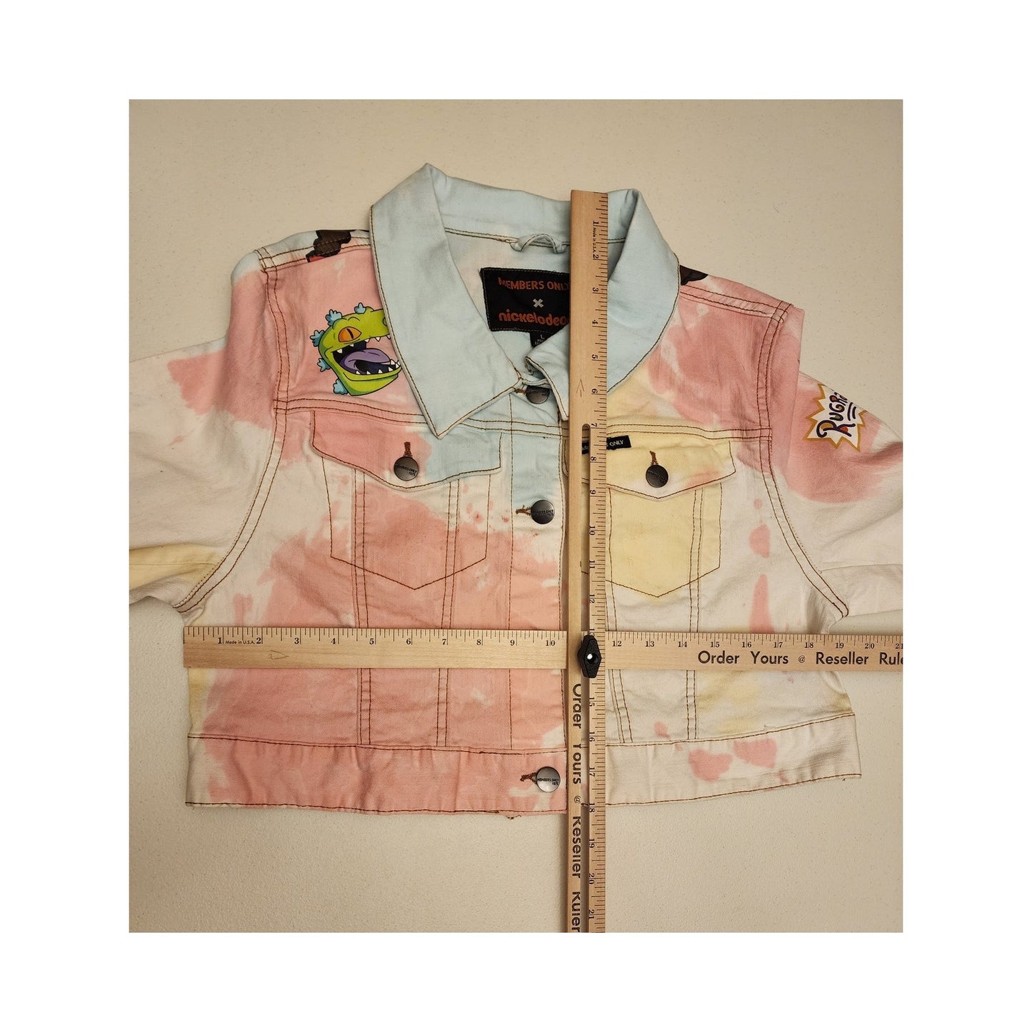 Nickelodeon Members Only Jacket Rugrats Crop Denim Angelica Pickles Tie Dye Y2K