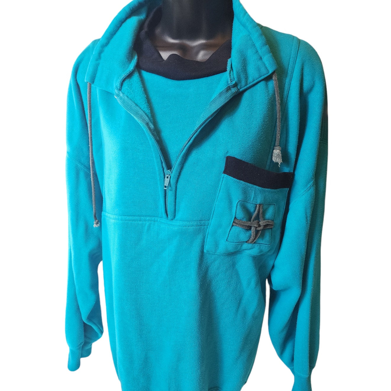 Lauren Brooke Sweater Womens 38 18W Teal Sweatshirt Pullover Athleisure Lounge