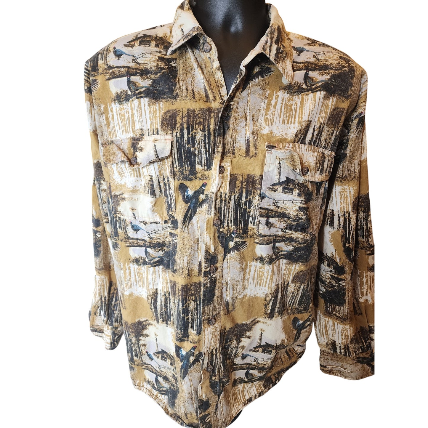 Canyon Guide Outfitters Western Shirt Men 2X Wildlife Outdoors Duck Cabin Hunter