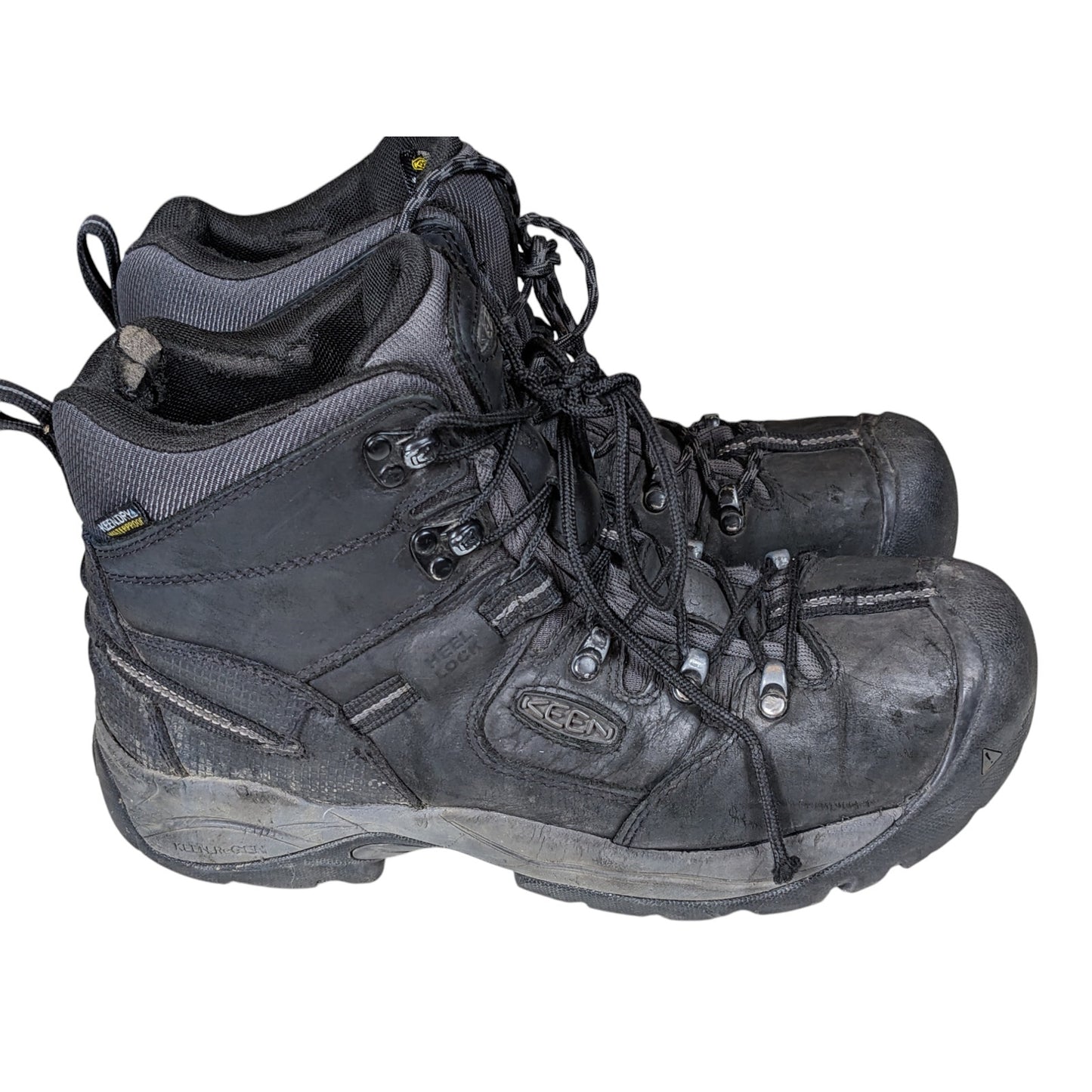 KEEN Boots Utility Mens 9.5 EE Black Steel Toe Workwear Slip Resistant F2413-18