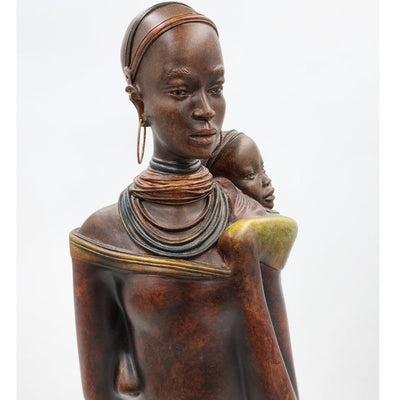 Stacy Bayne African Sculpture Village Life Bisa Greatly Loved Limited Mother 22"