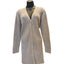 Andrea Behar Womens Large Beige Ribbed Knit Long Cardigan Sweater V Neck Cozy