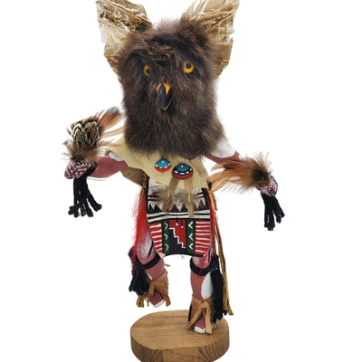 Kachina Great Wolf Signed Juanita Clark Native American Southwestern Feather 12"