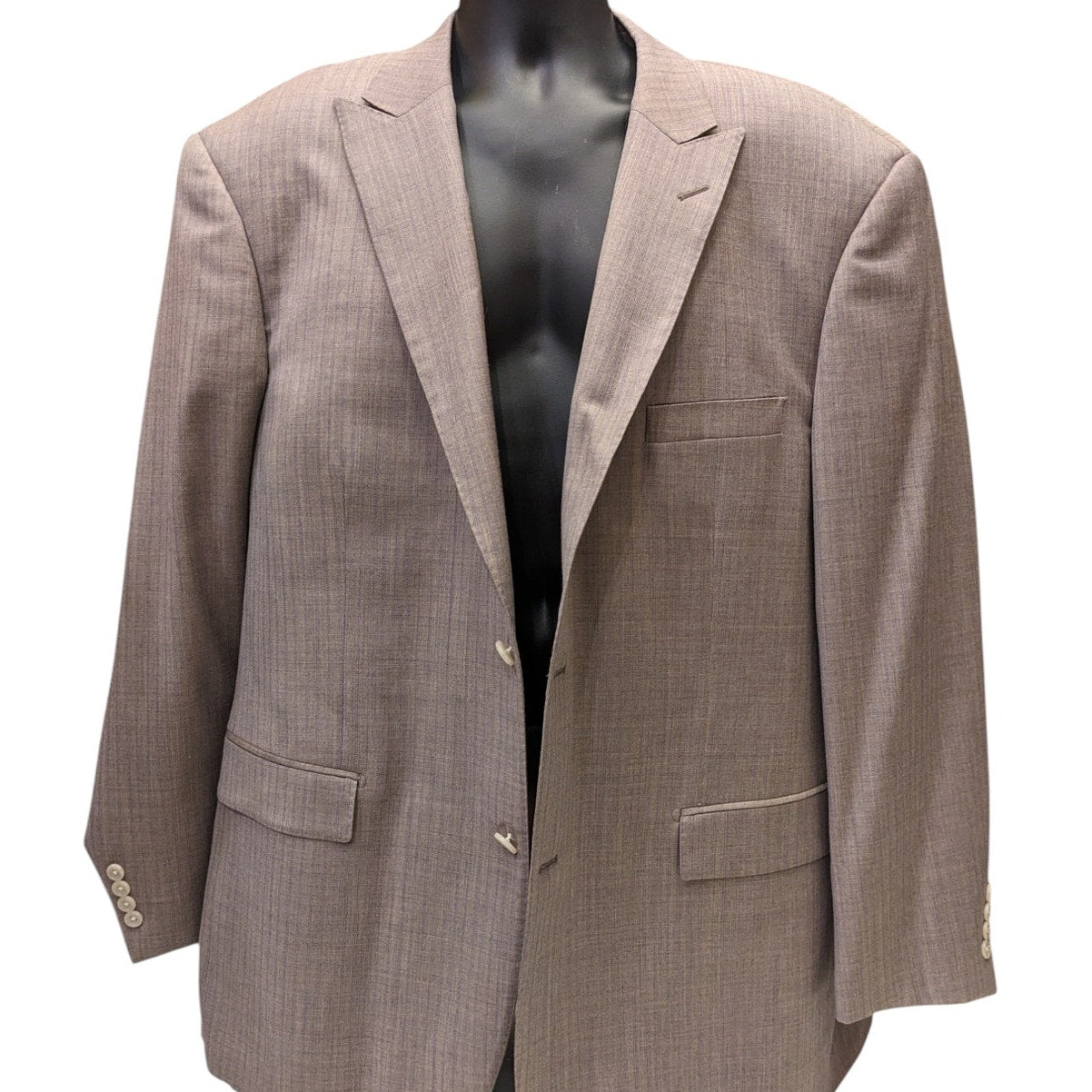 Paul Fredrick Mens 50R/45W Taupe Wool Blazer Suit Jacket Classic Fit 2 Button