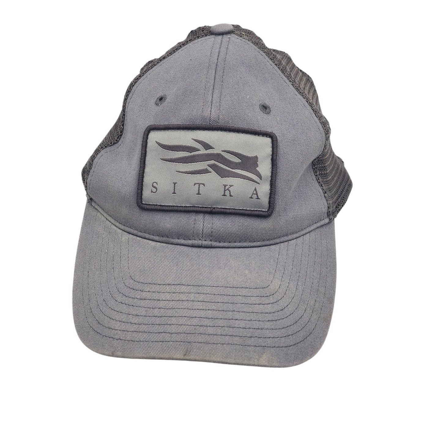 Sitka Gear Trucker Hat Mesh Back Adjustable Cap Gray Hunting Camo Patch Logo