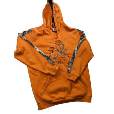 Legendary Whitetails Hoodie Outfitter Mens Medium Orange Camo Antler Sweatshirt