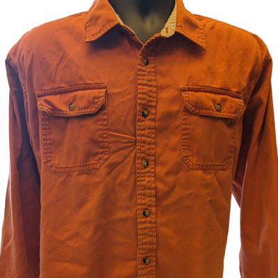 Wrangler Western Shirt Mens Size XL Orange Button Up Pocket Casual Classic Fit