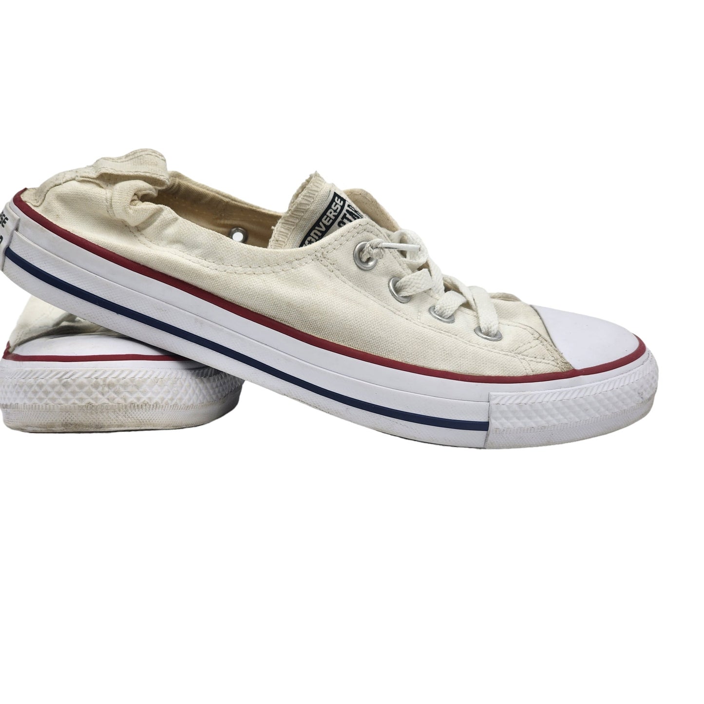 Converse All Star Sneakers Womens 10 Shoes Slip On White Canvas Skate Low Top