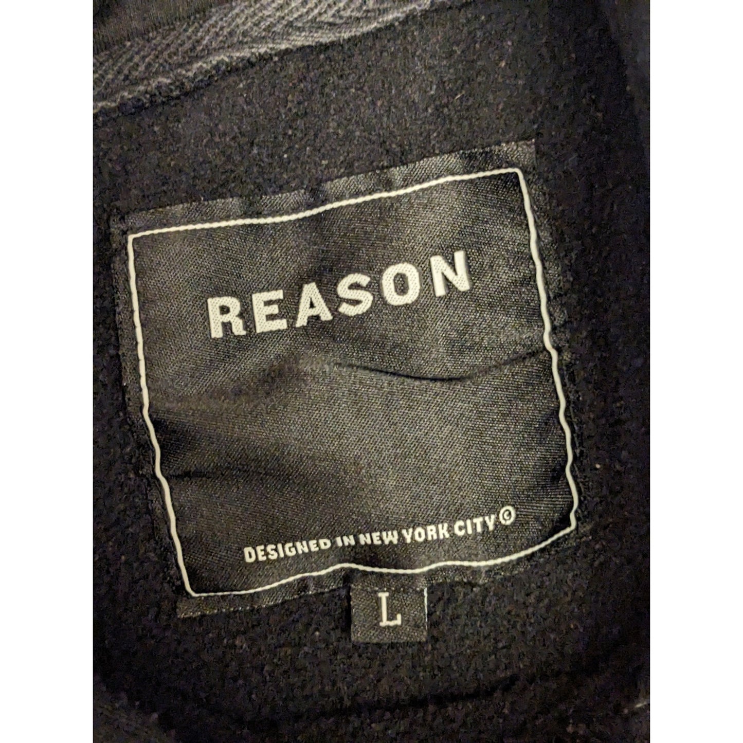 Reason Brand Hoodie Men Large Baroque Print Sweatshirt Streetwear Bold Hip Hop