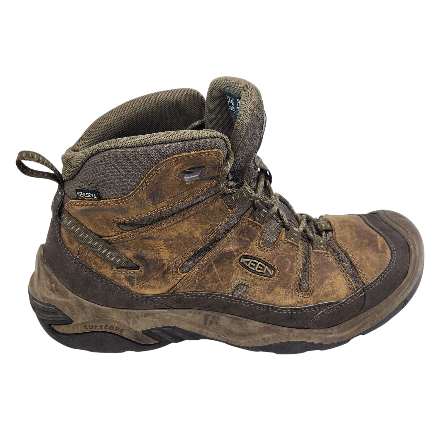 KEEN Boots Mens 10.5 Dry Hiking Leather Waterproof Luftcore Outdoor Mid Trekking