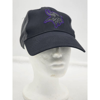 MN Vikings Hat NFL Team Apparel Baseball Cap Purple Outline Mesh Back Strapback