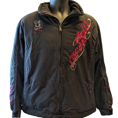 Drift Racing Jacket Womens Large Snowmobile Motorcycle Pink Embroidery Accents