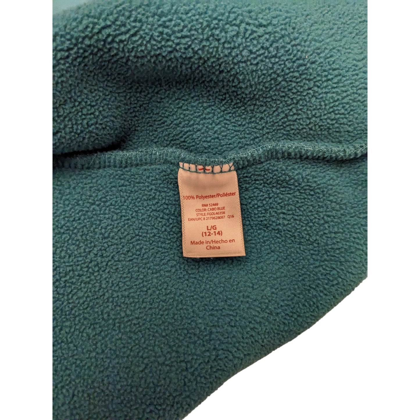 Faded Glory Sherpa Fleece Jacket Womens Large 12-14 Teal Hooded Zip Cozy Lounge