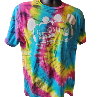 Disney Neff Shirt Mens Medium Mickey Short Sleeve Retro Streetwear Bold Tie Dye