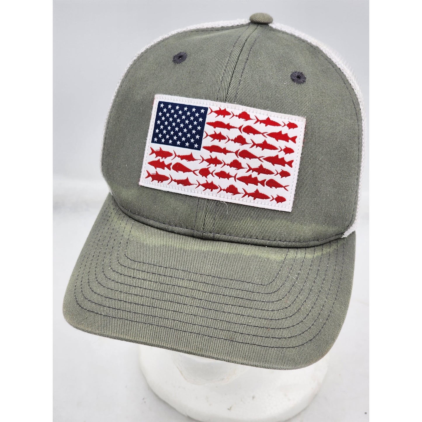 Columbia Sport Performance Fishing Hat American Flag Trucker Cap Patriotic Small