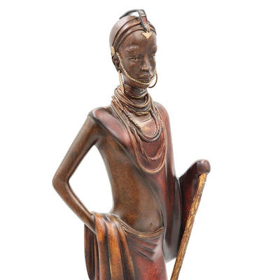 Stacy Bayne African Sculpture Village Life Jaha One Dignity Bronze Patina 21"