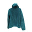 Faded Glory Sherpa Fleece Jacket Womens Large 12-14 Teal Hooded Zip Cozy Lounge