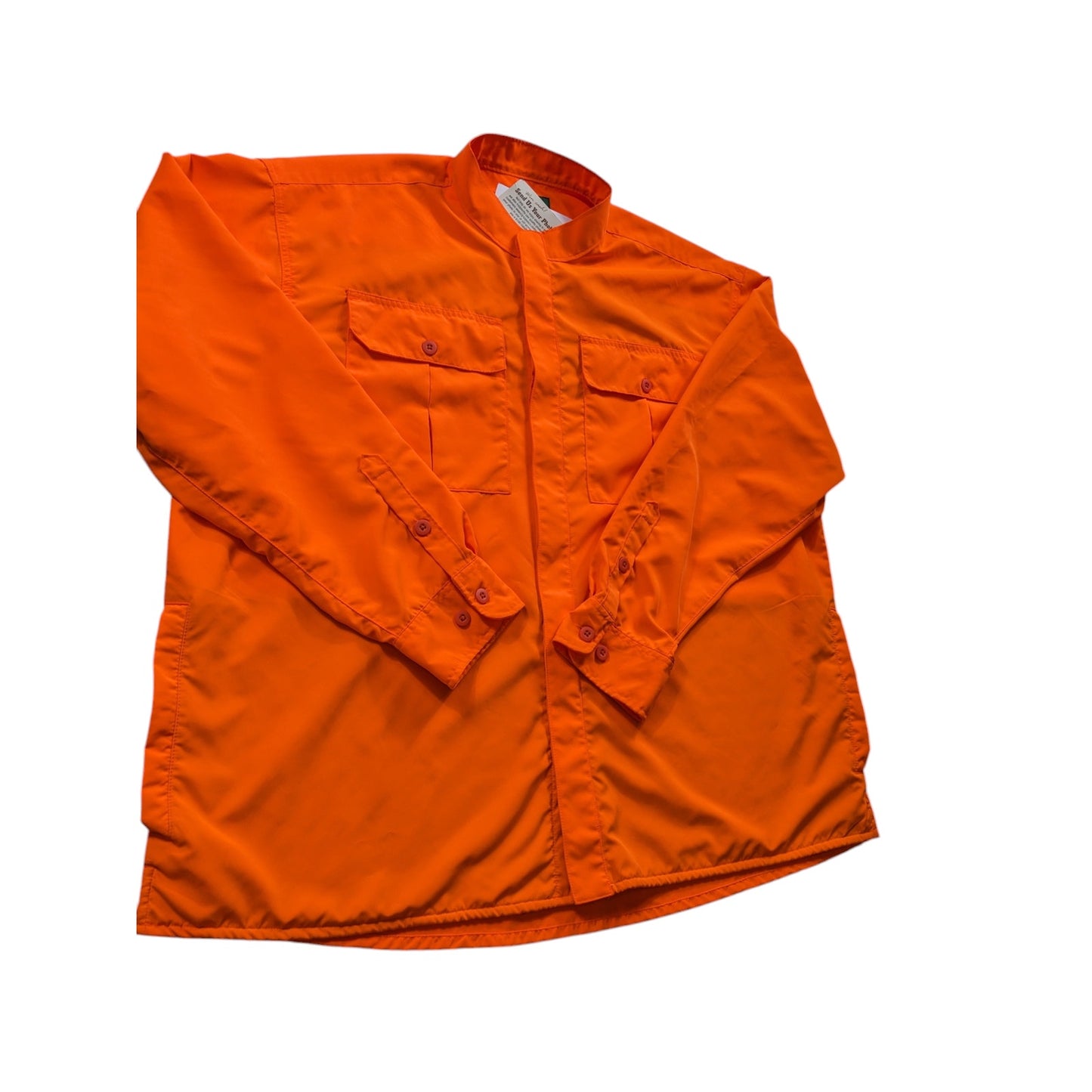 Cabelas Blaze Orange Hunting Shirt Mens 2XL Button Up Mesh Lined Outdoor Hiking