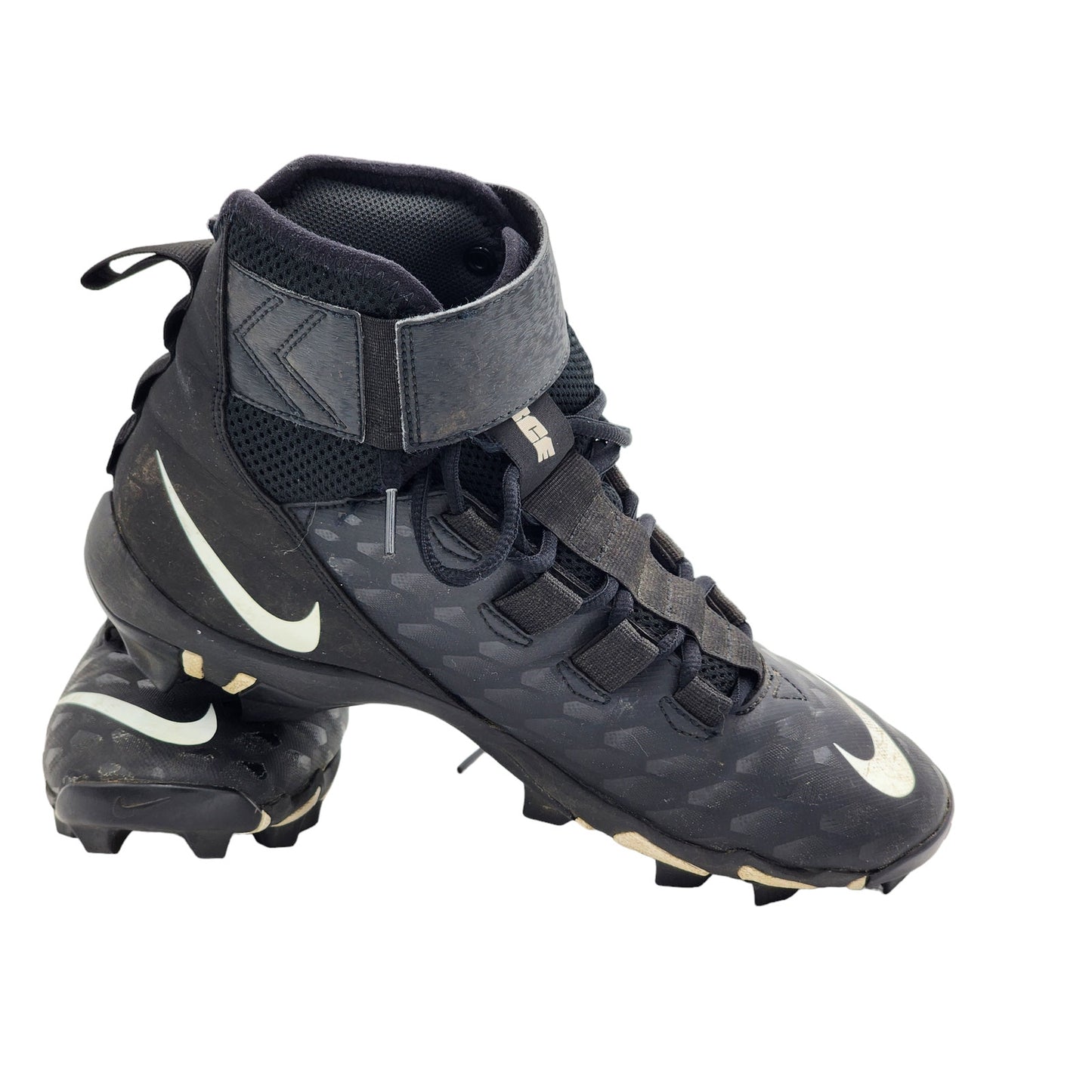 Nike FastFlex Cleats Men 9 Football High Top Ankle Strap Black White AQ7722-001