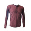 32 Bar Blues Henley Mens Medium Burgundy Long Sleeve Distressed Look Elbow Patch