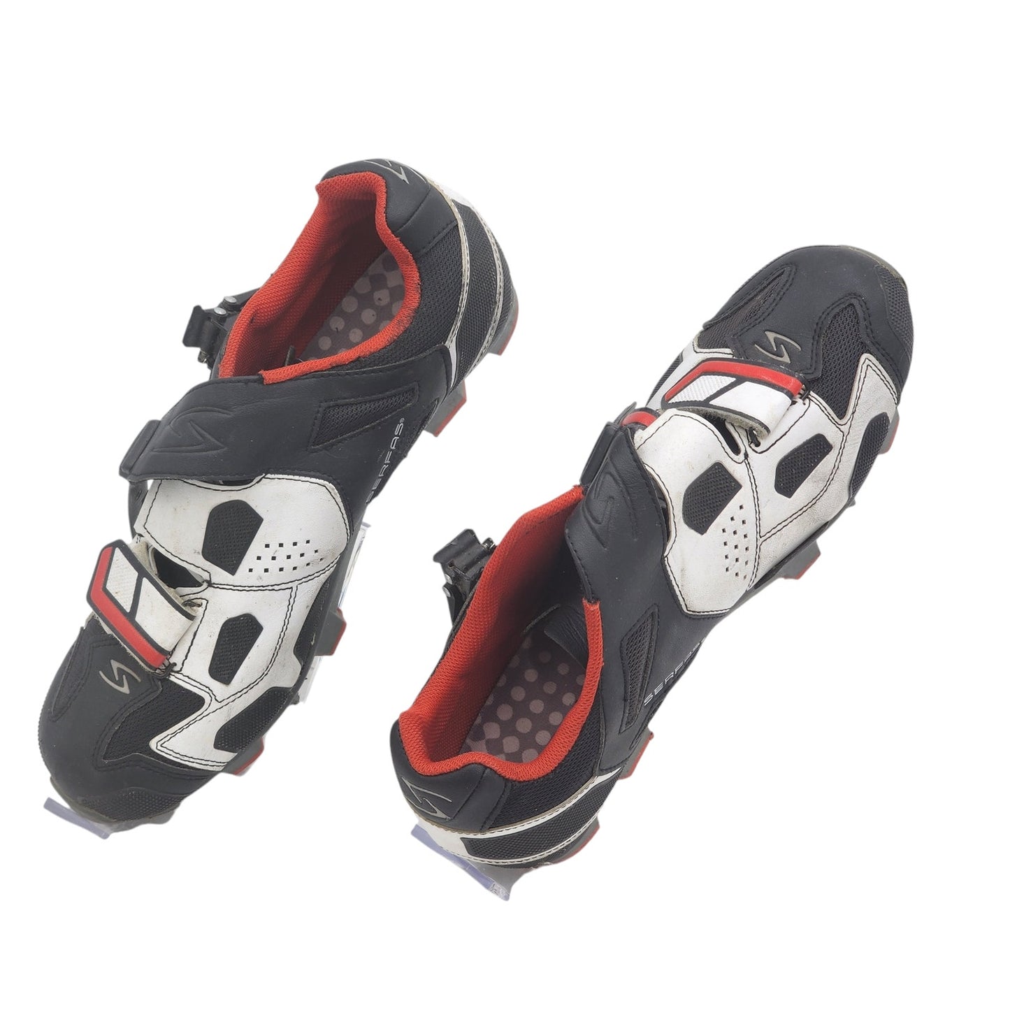 Serfas Shoes Mens 9.5 EU 43 Mountain Bike Black White Red Clipless MTB Cycling